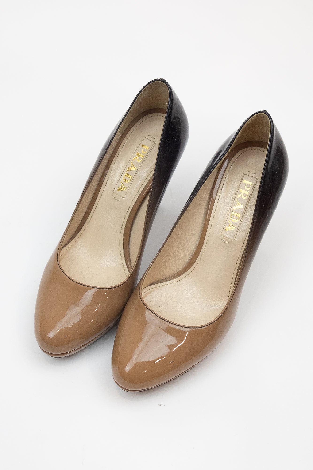 Ombre Nude And Black Patent Pump