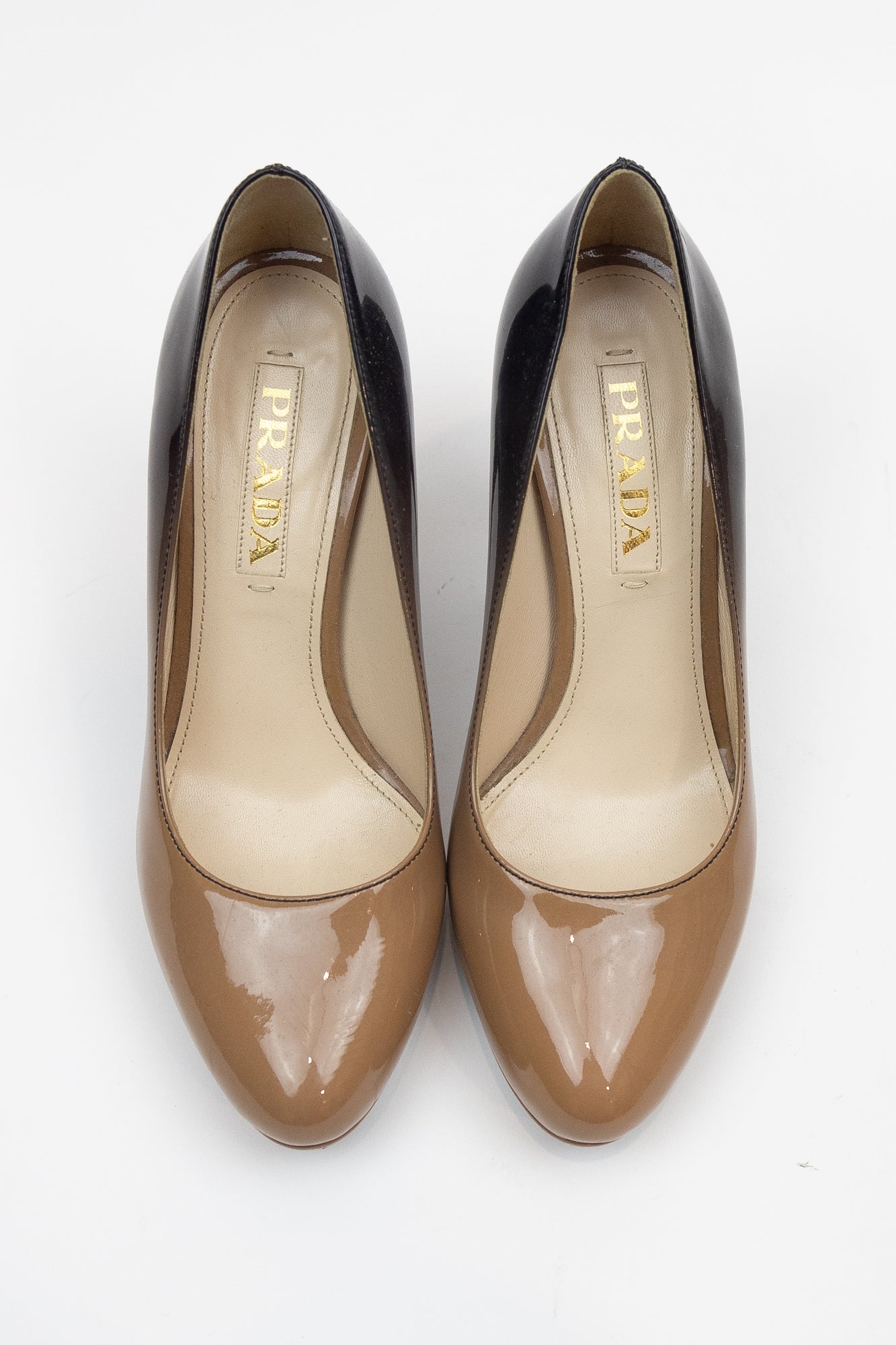 Ombre Nude And Black Patent Pump