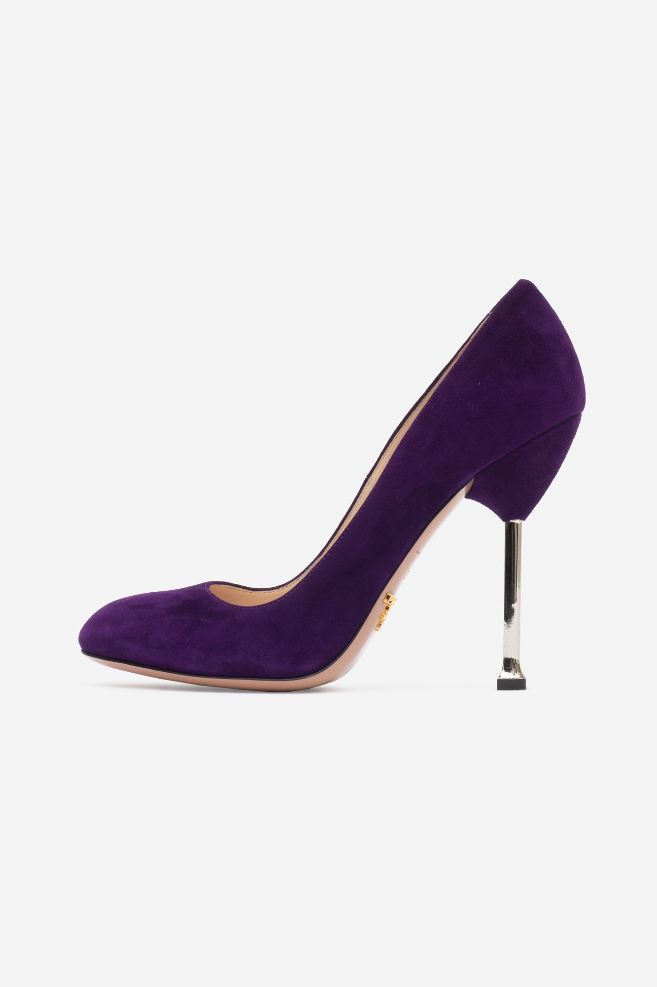 Purple Suede Silver Heel Pump