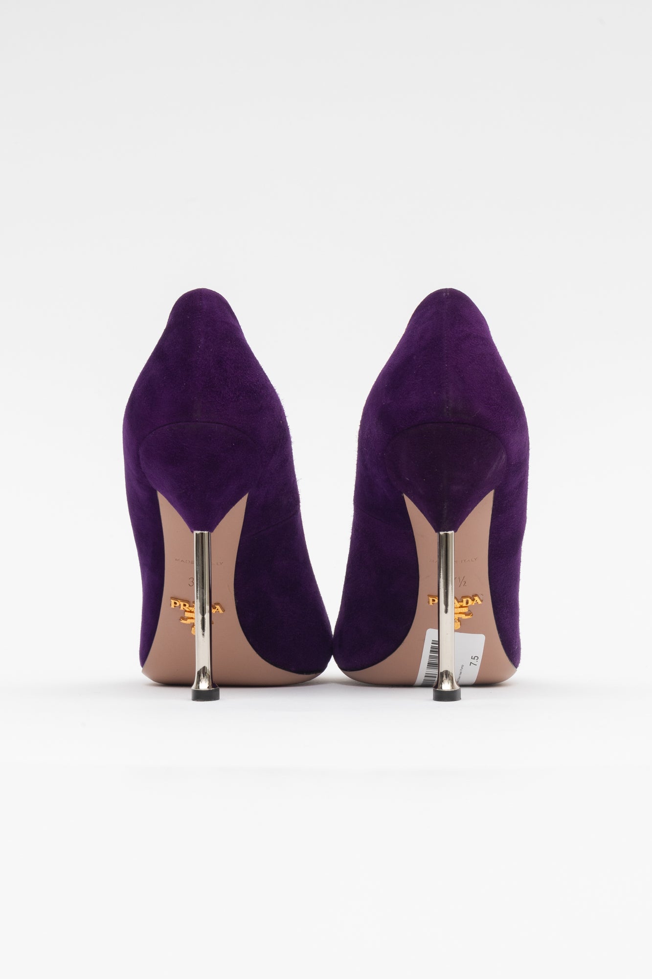 Purple Suede Silver Heel Pump