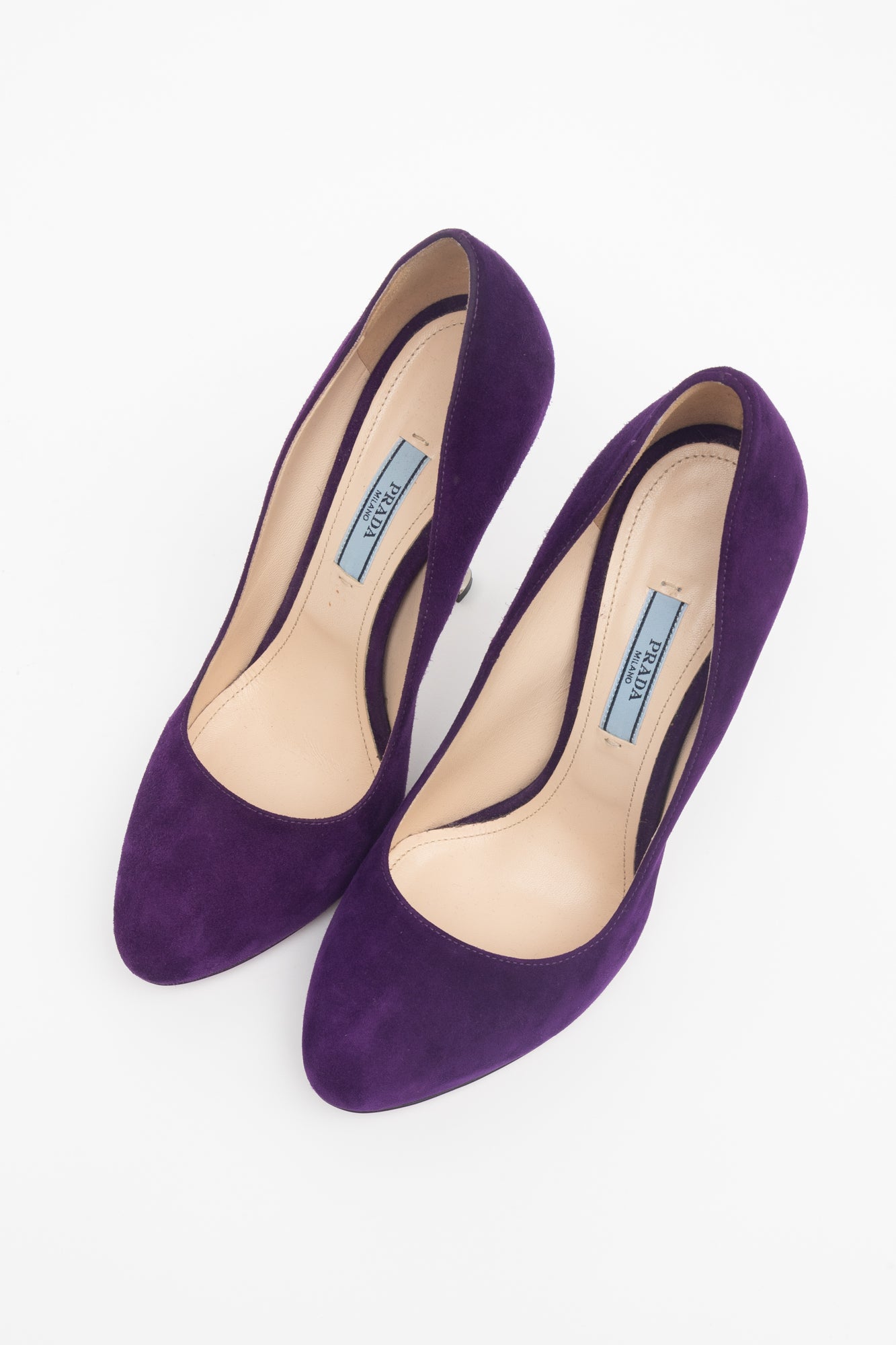 Purple Suede Silver Heel Pump