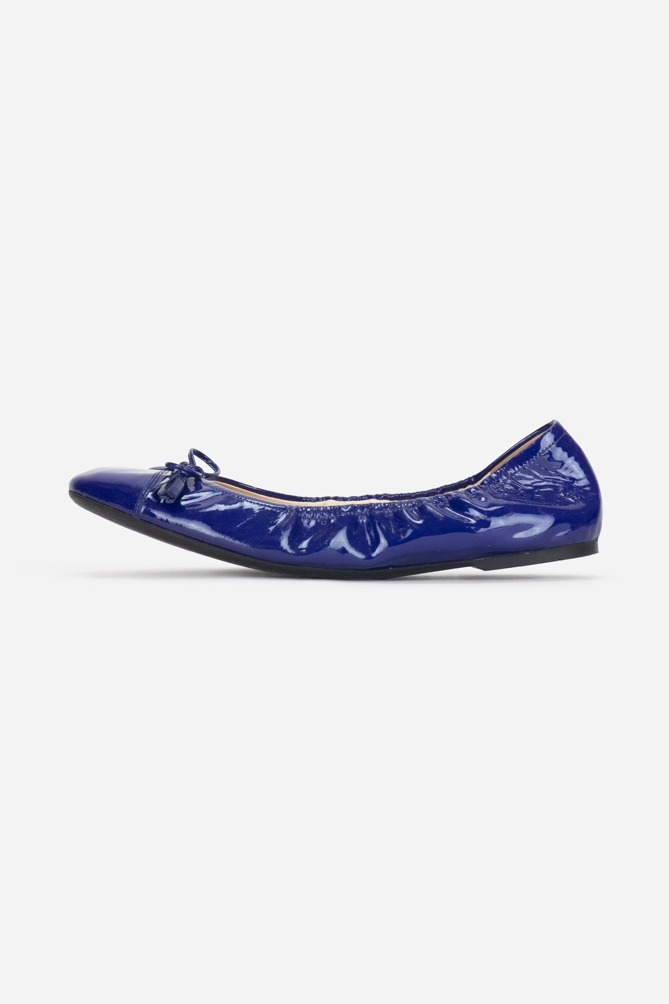 Royal Blue Patent Leather Logo Ballet Flats