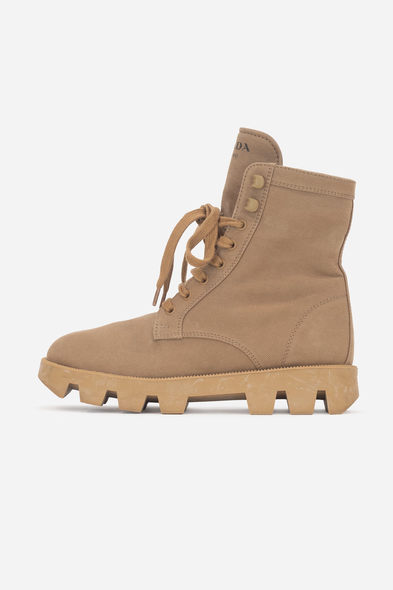 Tan Canvas Combat Boot