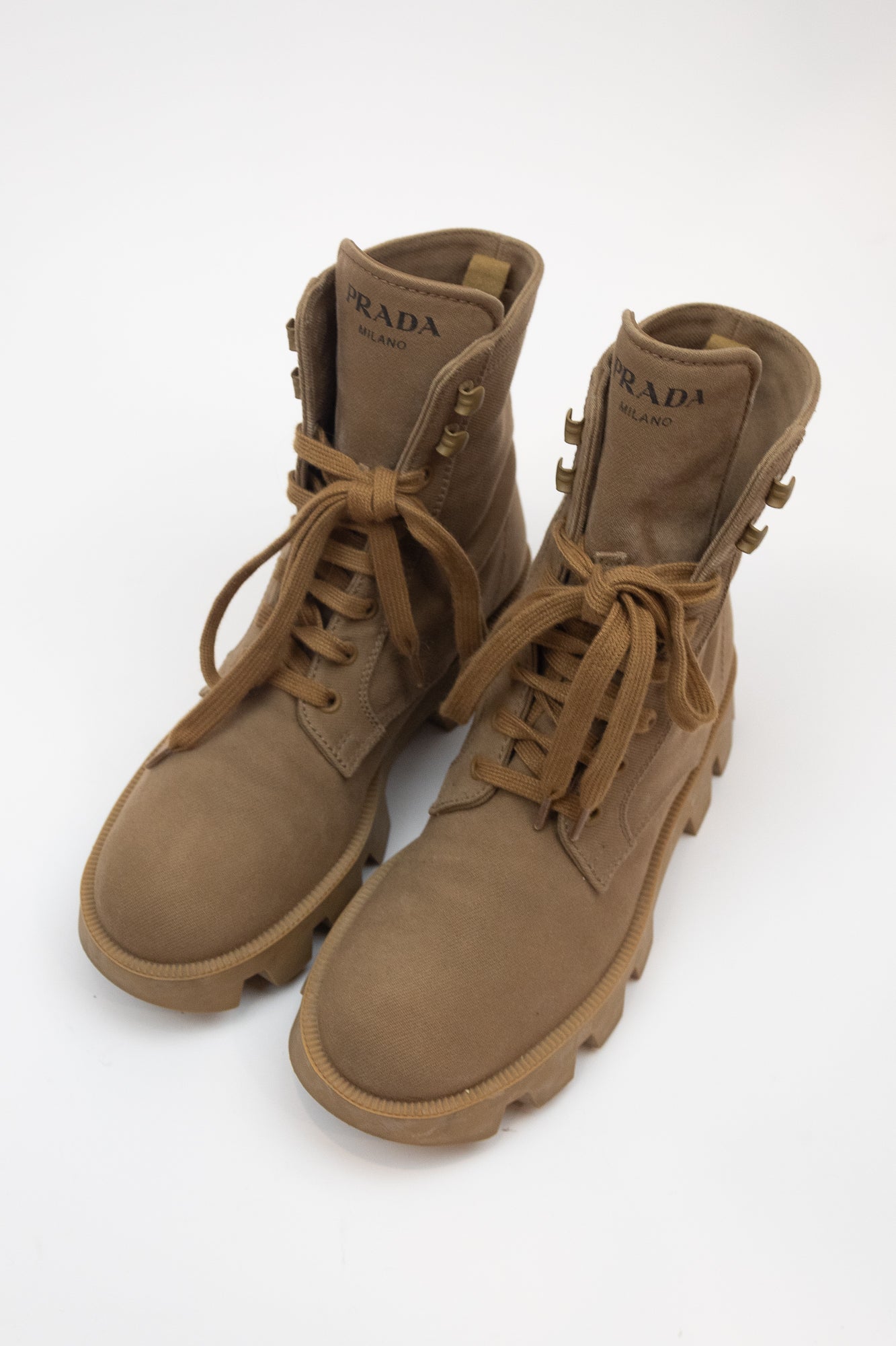 Tan Canvas Combat Boot