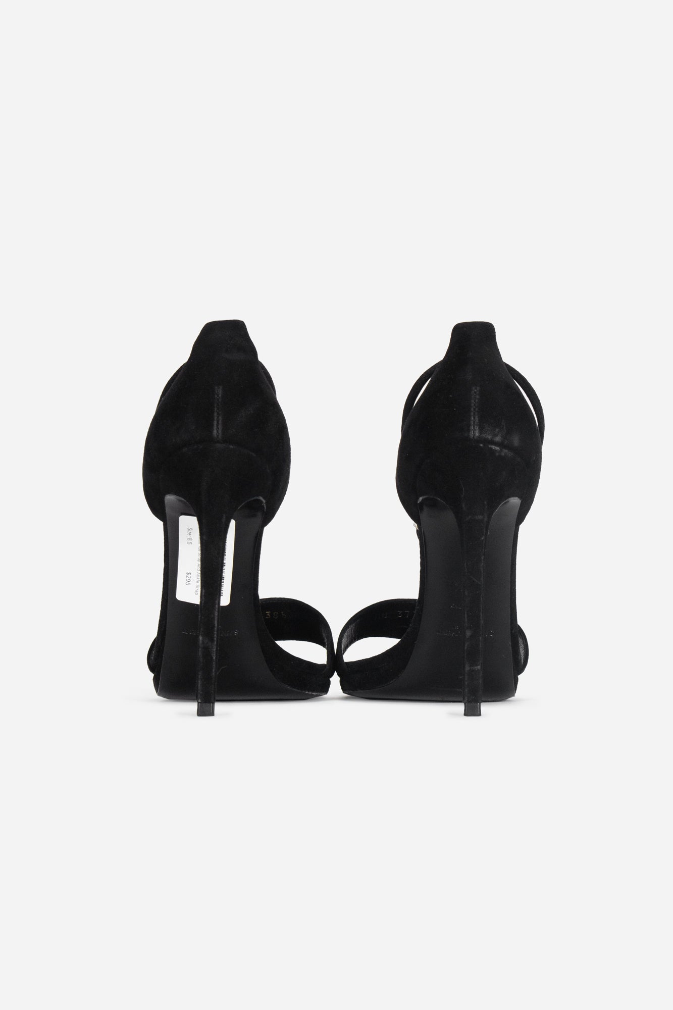 Black Suede Toe Strap And Ankle Strap