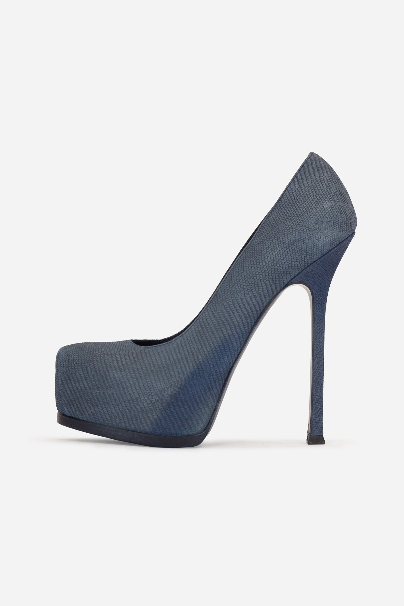 Navy Canvas Platform Pumps