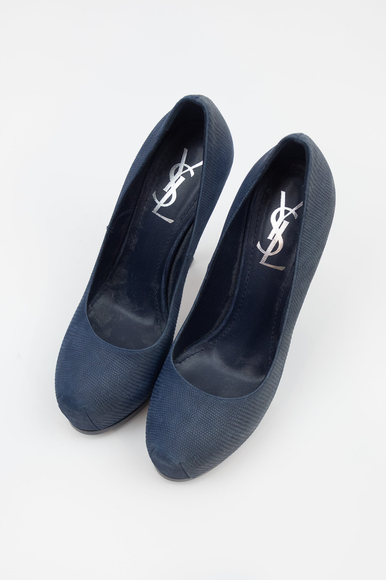 Navy Canvas Platform Pumps