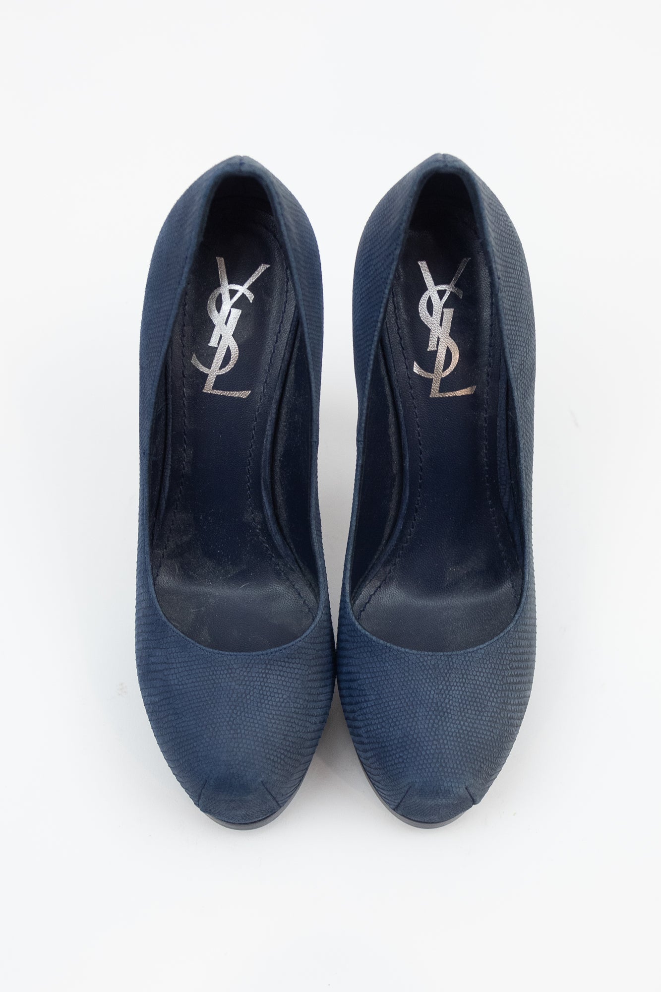 Navy Canvas Platform Pumps