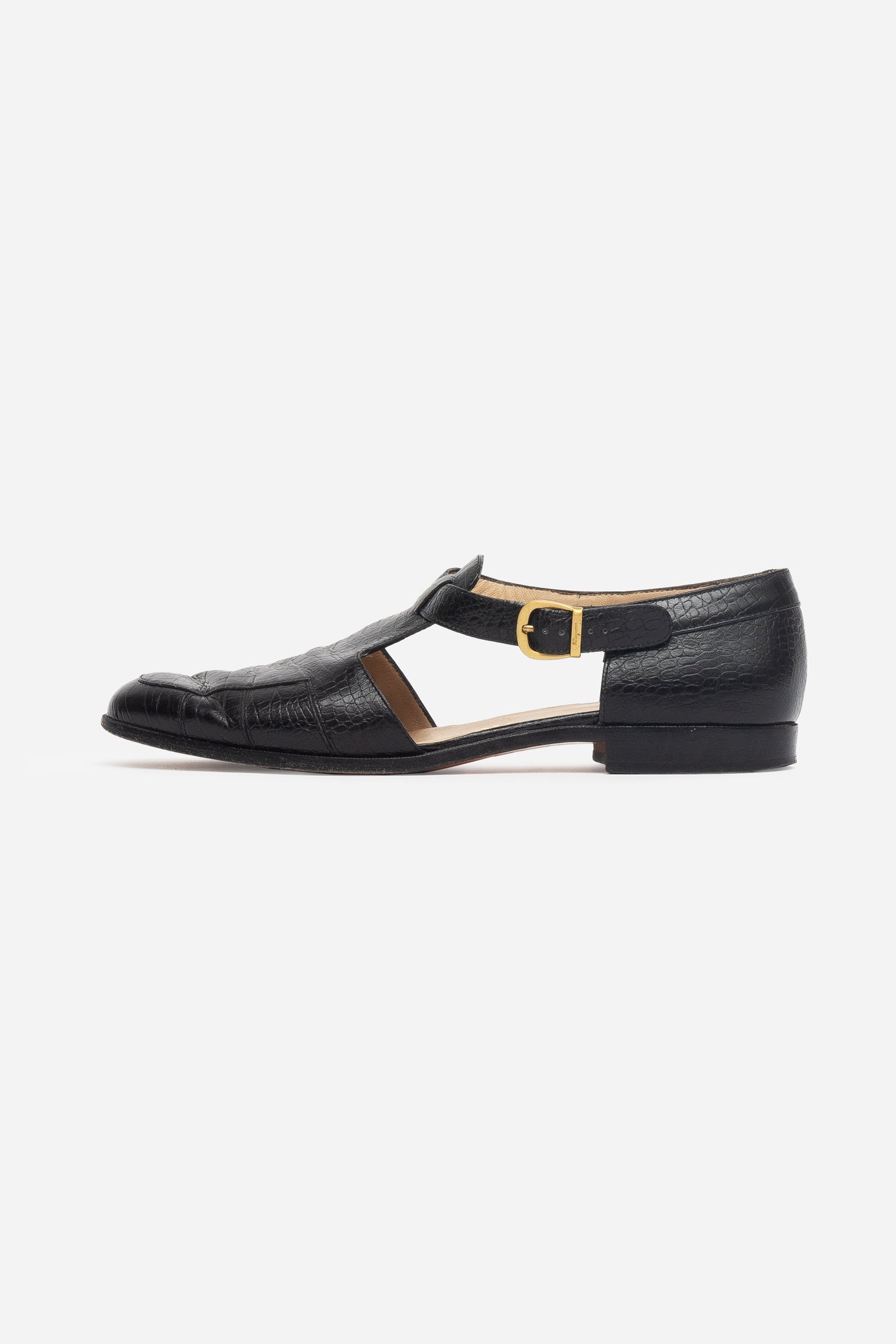 Black Crocodile Buckle Loafer Crocodile