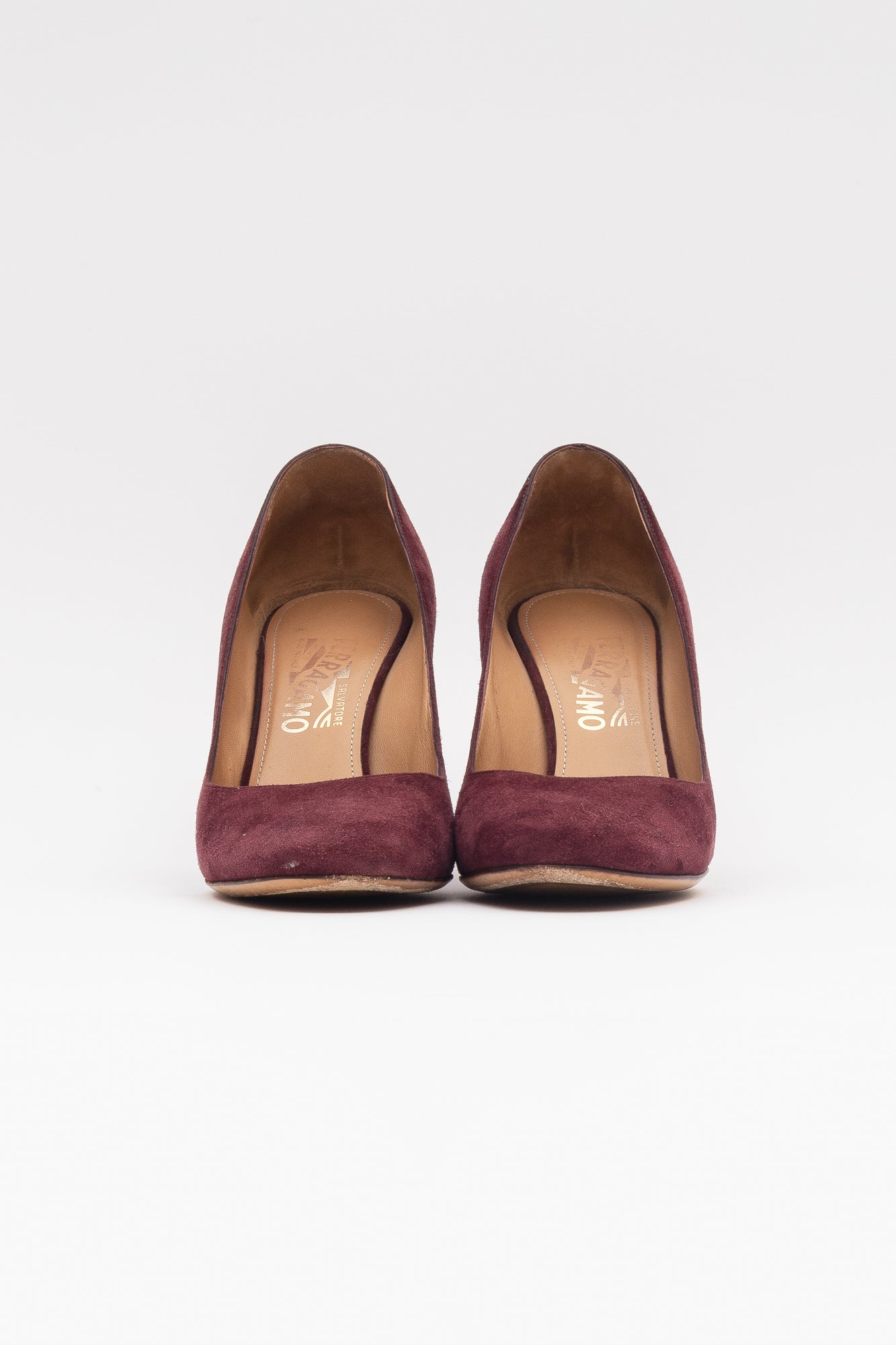 Suede Pink And Purple Block Heel Pump