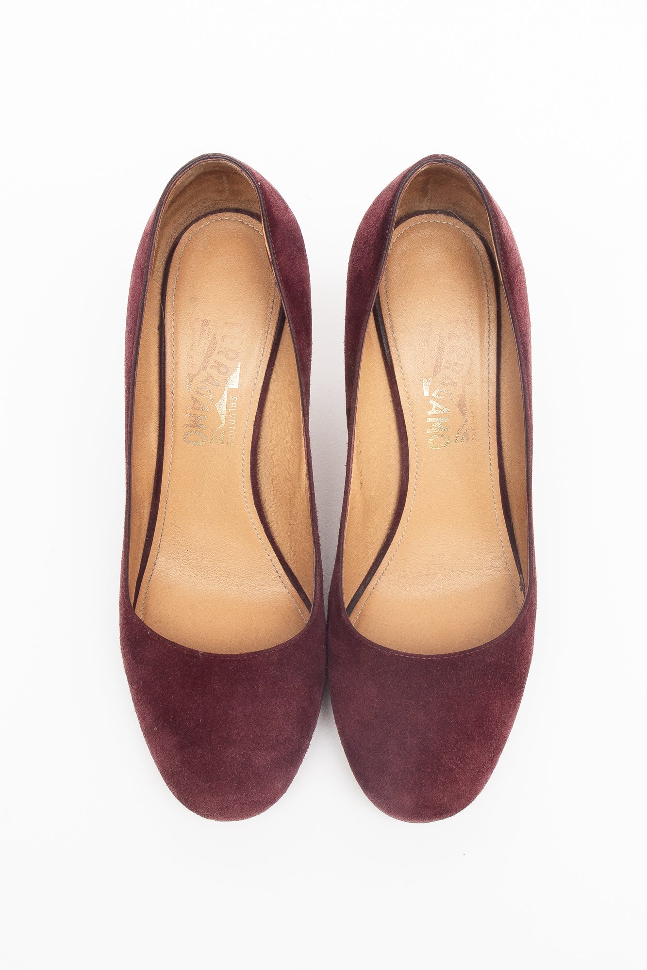 Suede Pink And Purple Block Heel Pump