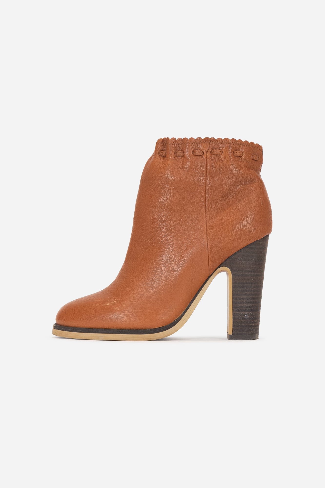 Brown DrawString Heeled Boot