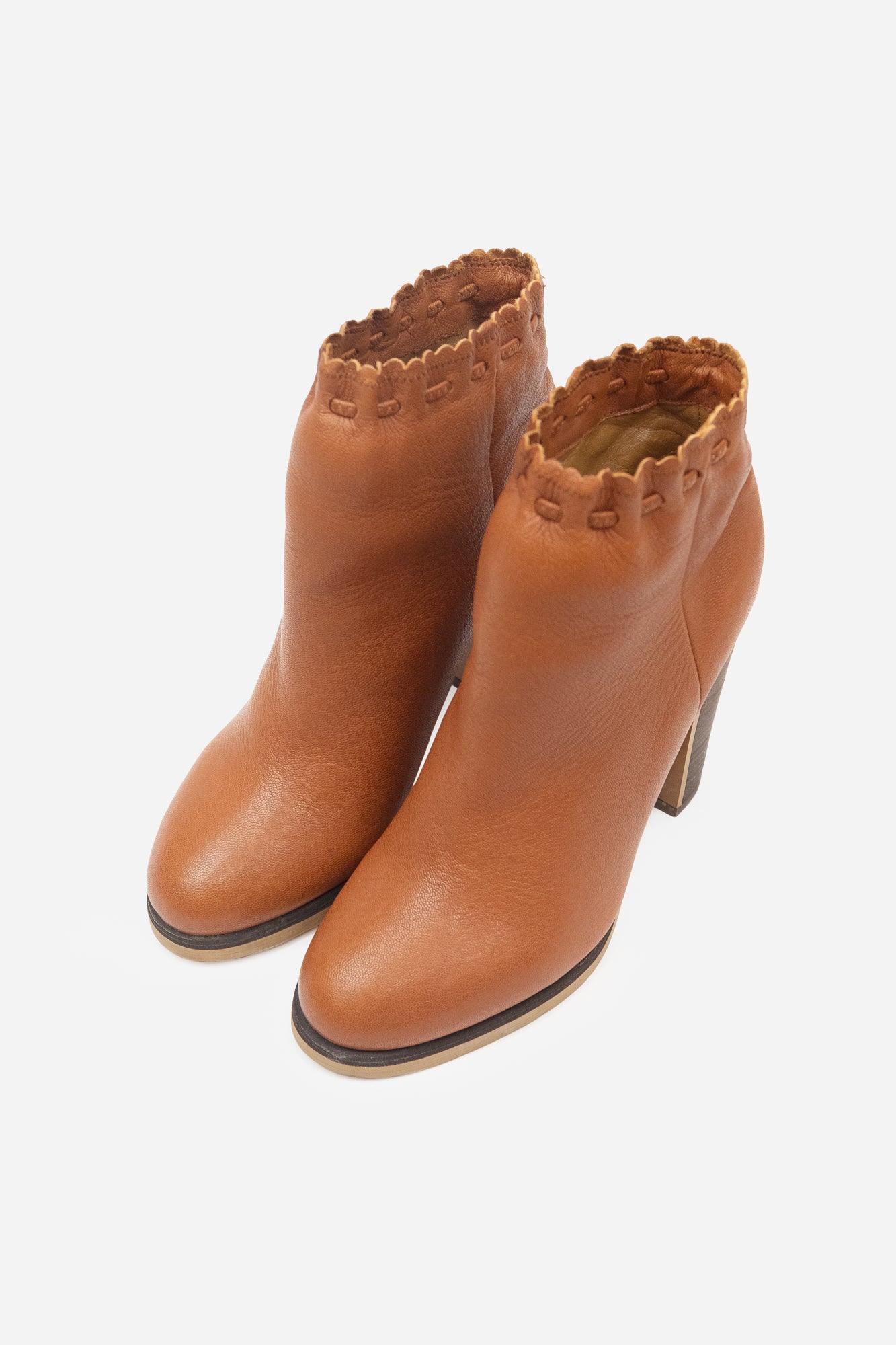 Brown DrawString Heeled Boot