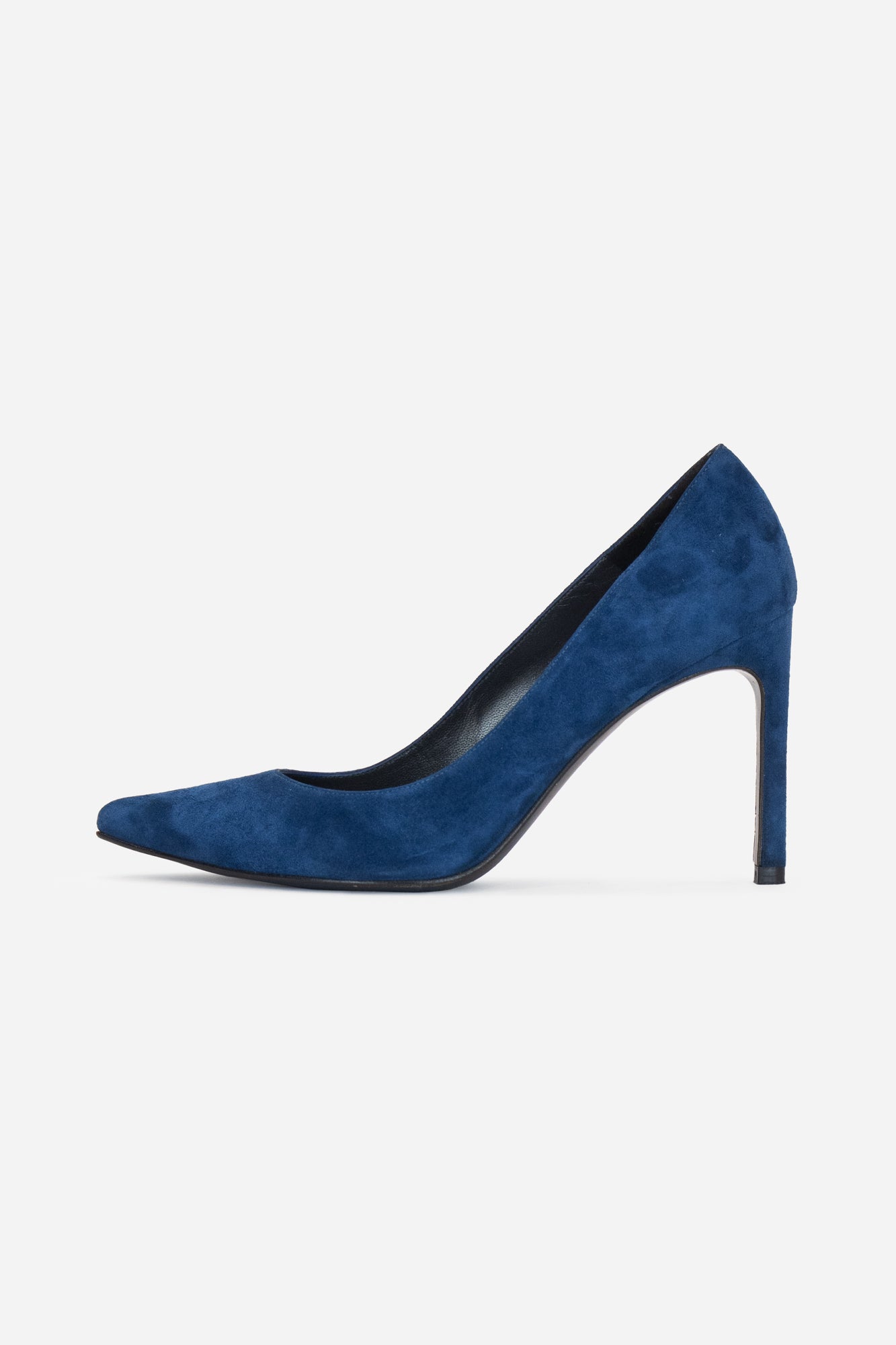 Navy Suede Pointed Toe Pump Suede