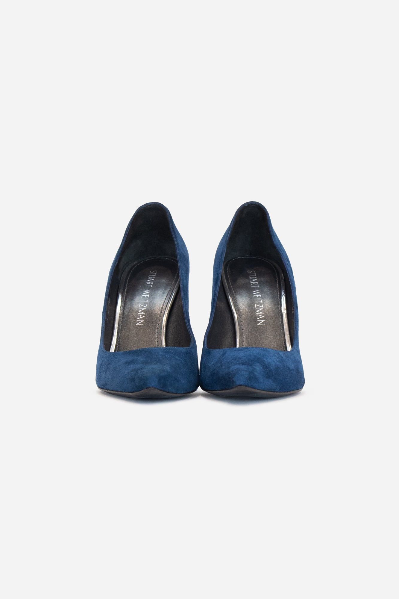 Navy Suede Pointed Toe Pump Suede