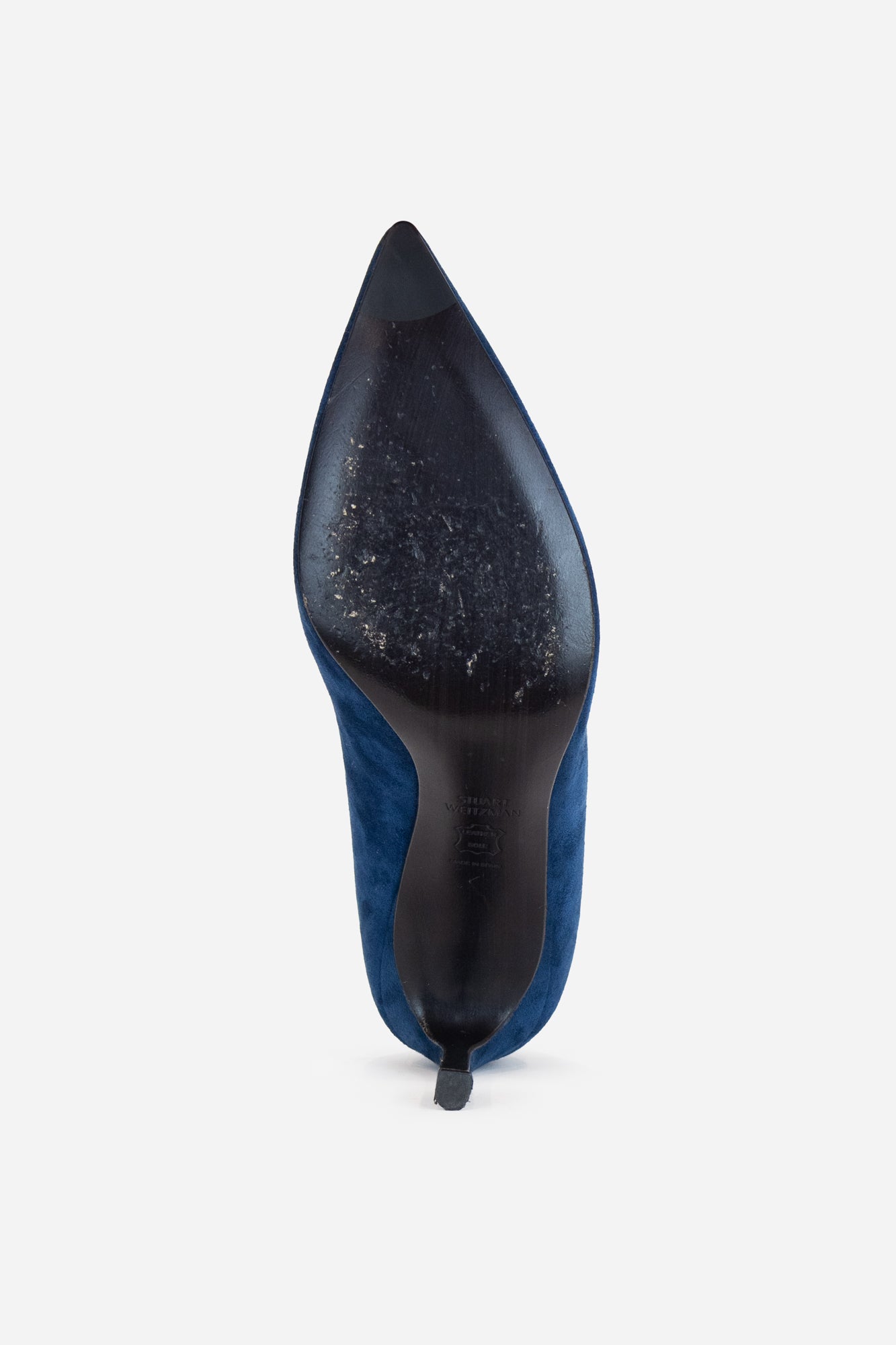 Navy Suede Pointed Toe Pump Suede