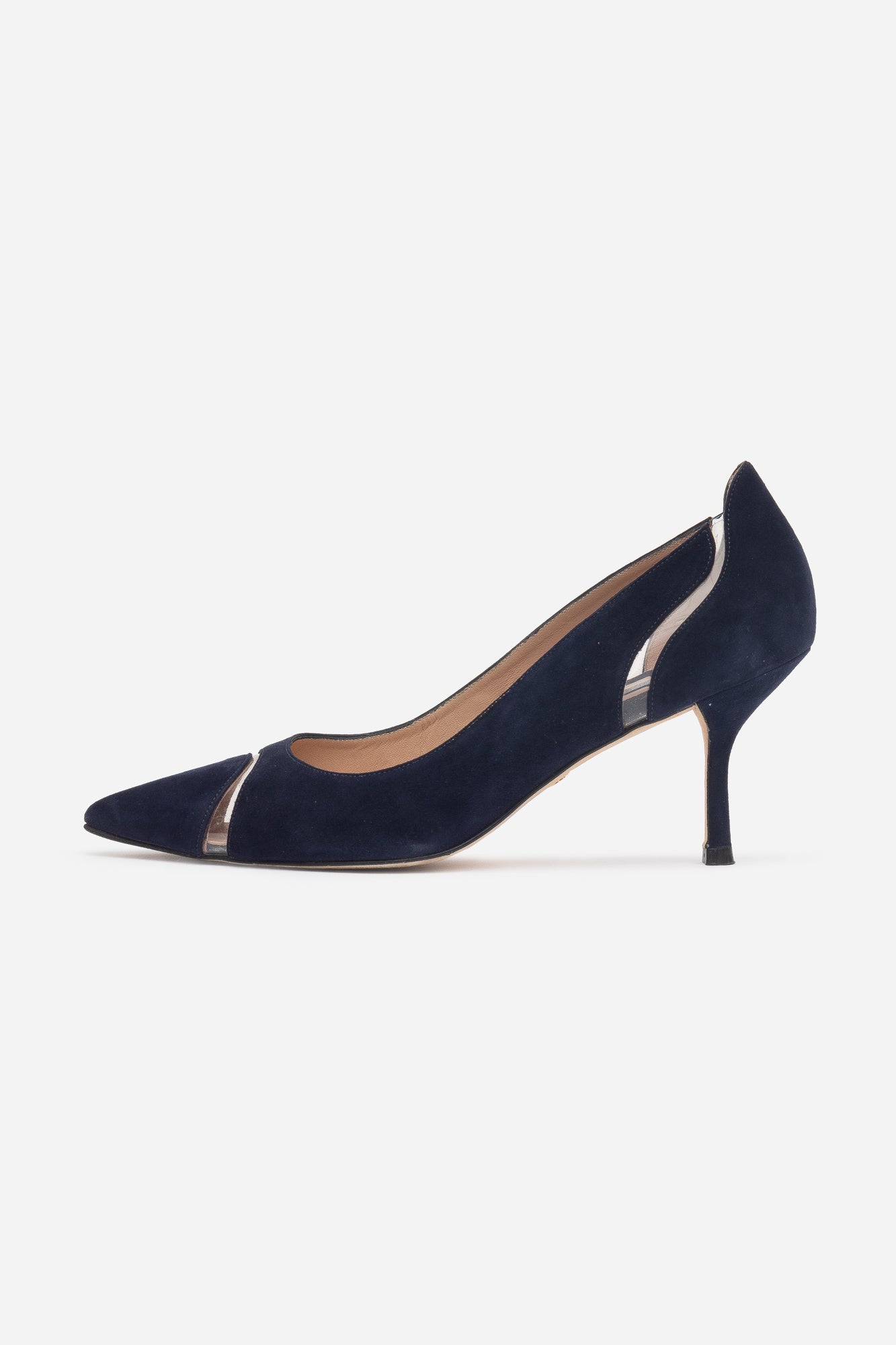 Suede Wave Cut Out Pumps