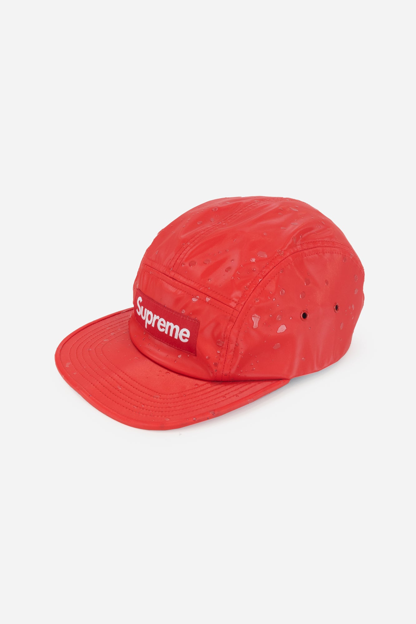 Adjustable Red Supreme Splatter Flat Brim Cap