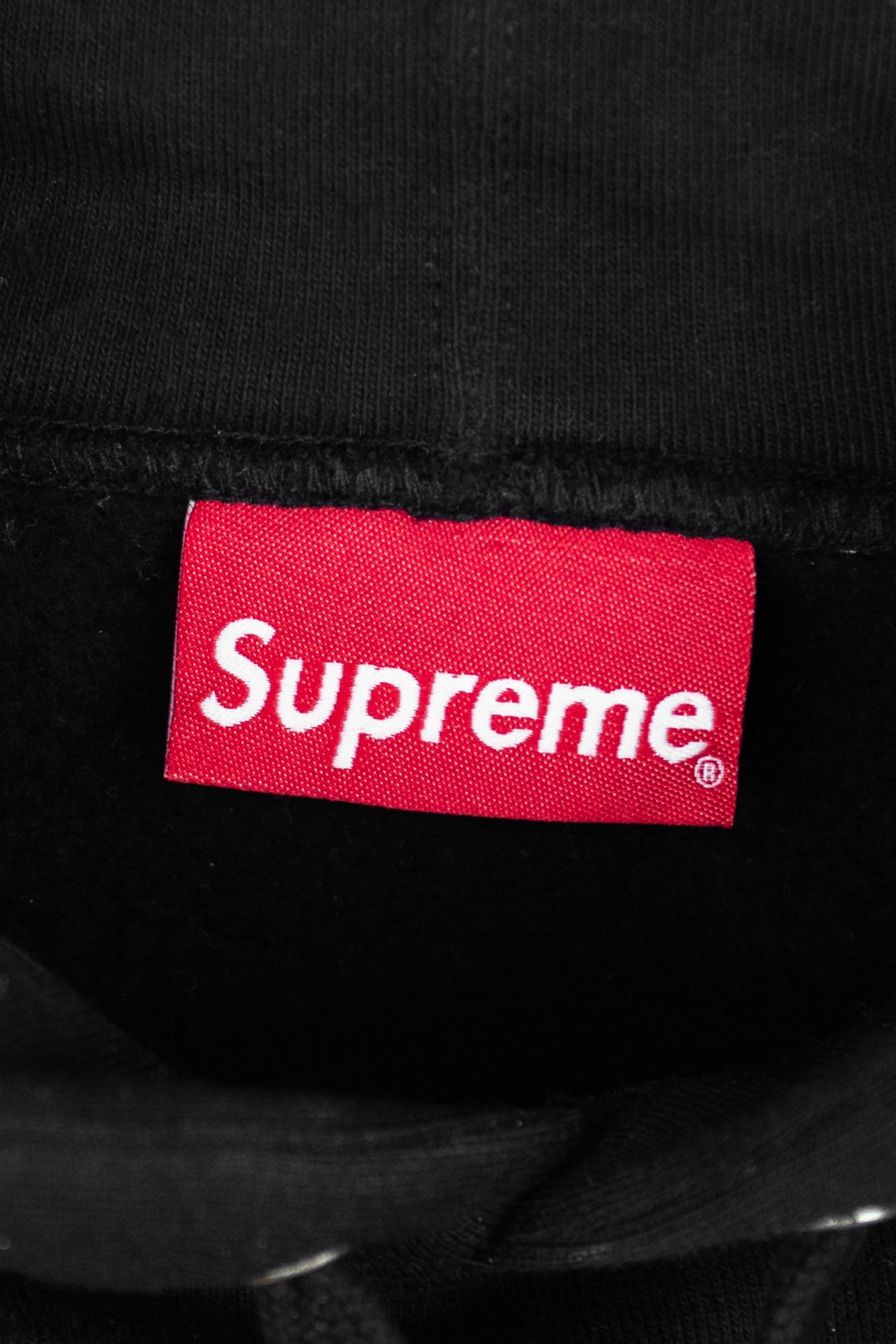 Black Hoodie With Yellow Supreme Banner Logo