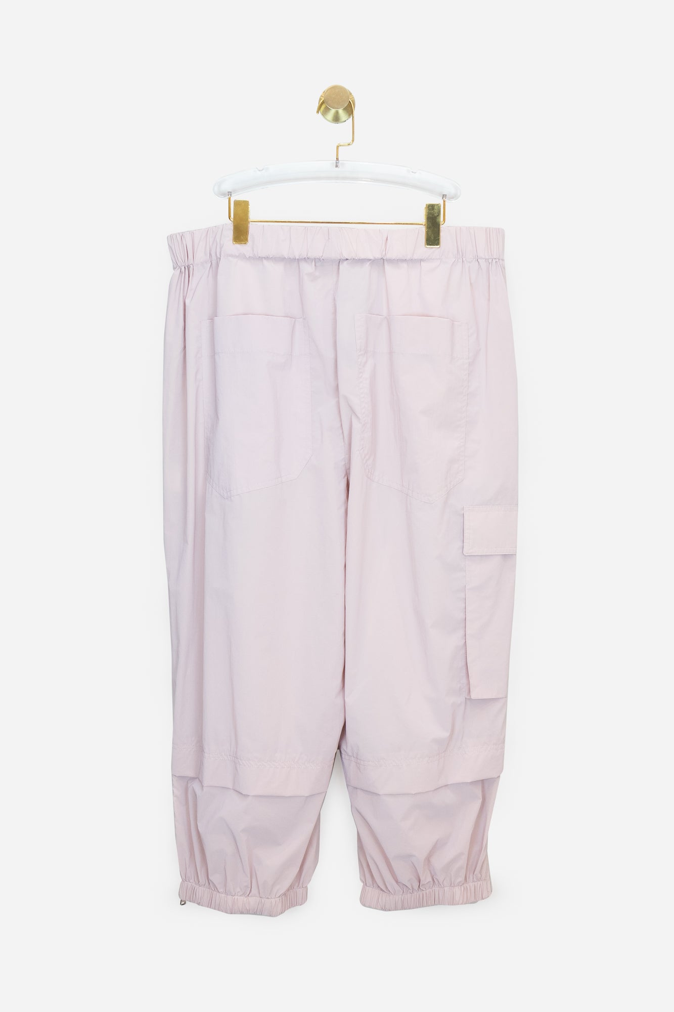 Light Pink Windbreaker Pants with Silver Zippers