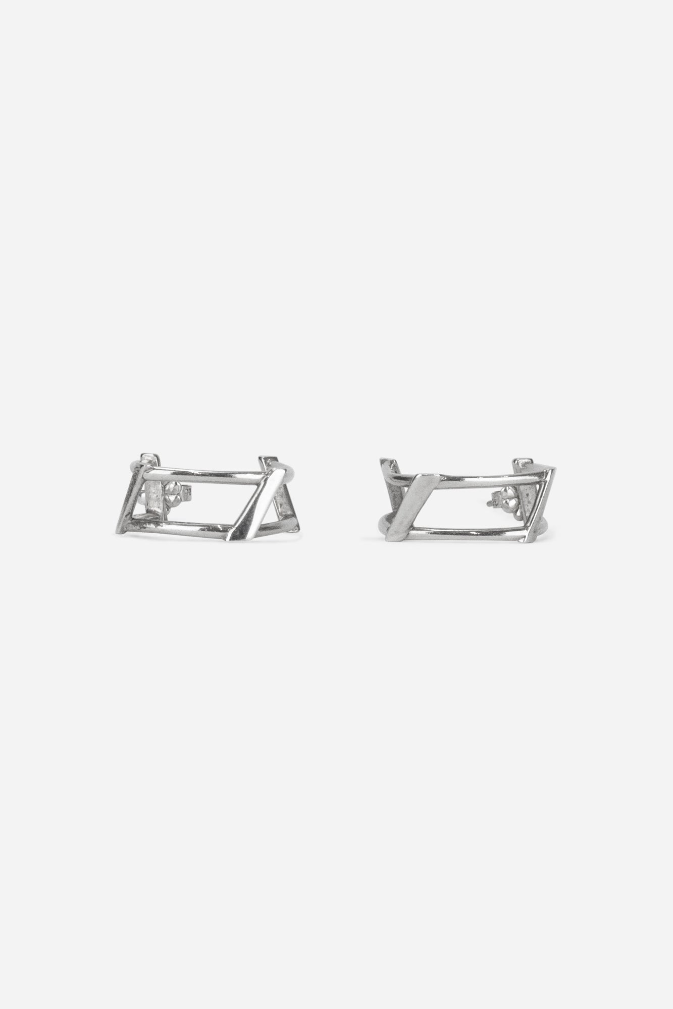 Silver Frank Gehry Torque Hoop Earrings