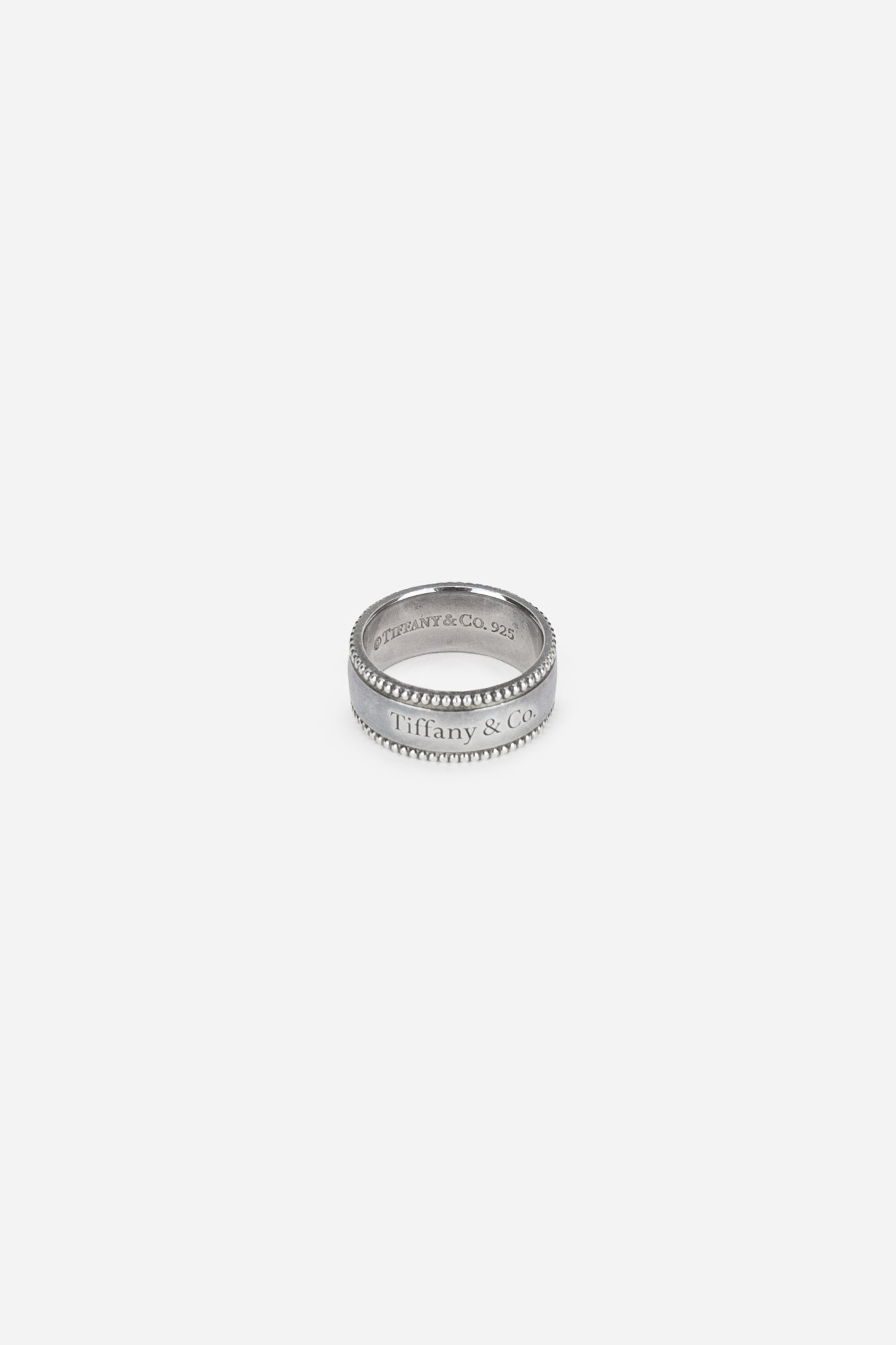 Sterling Silver Milgrain Logo Band Ring