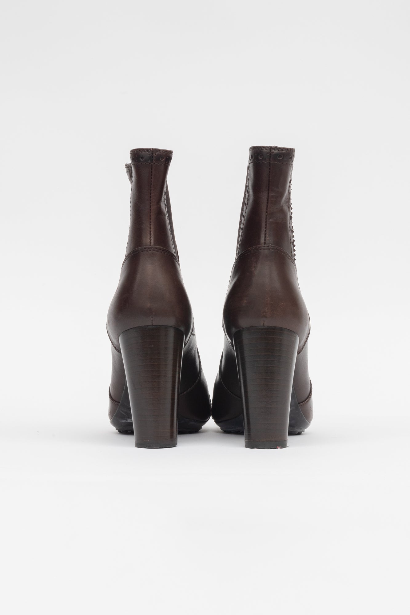 Brown Laser Cut Detail Boots