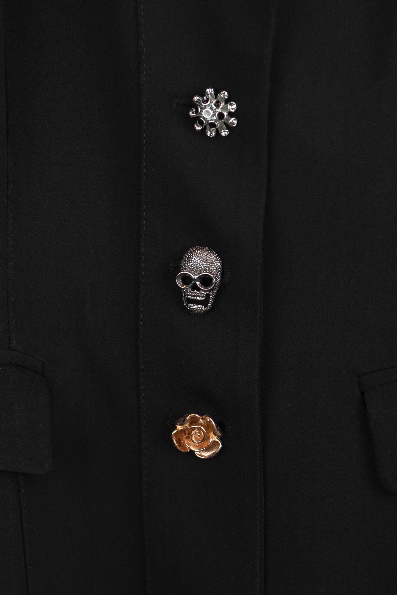 Black Skull + Flower Blazer