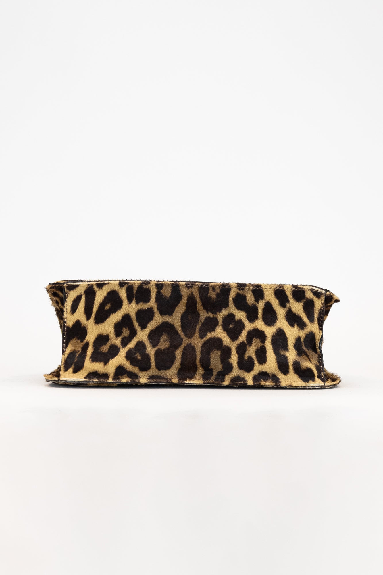 Fur Cheetah Studded Flap Bag