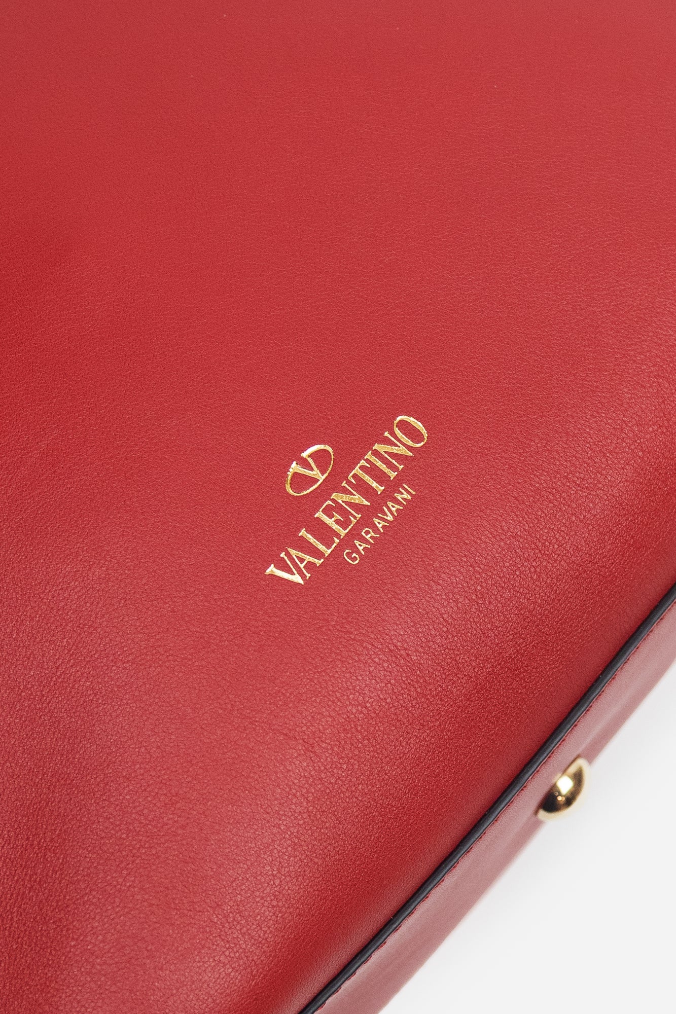 Red Studded Dome Handle Bag