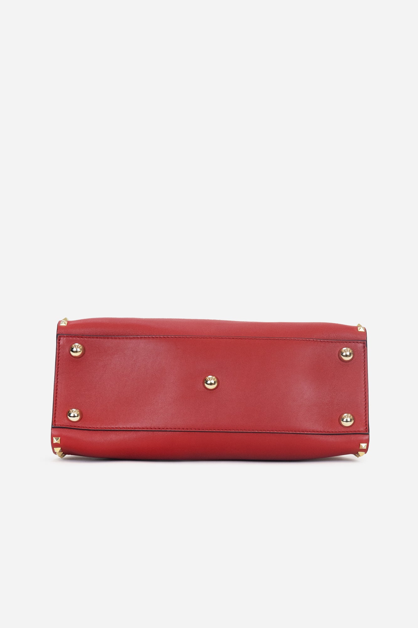 Red Studded Dome Handle Bag