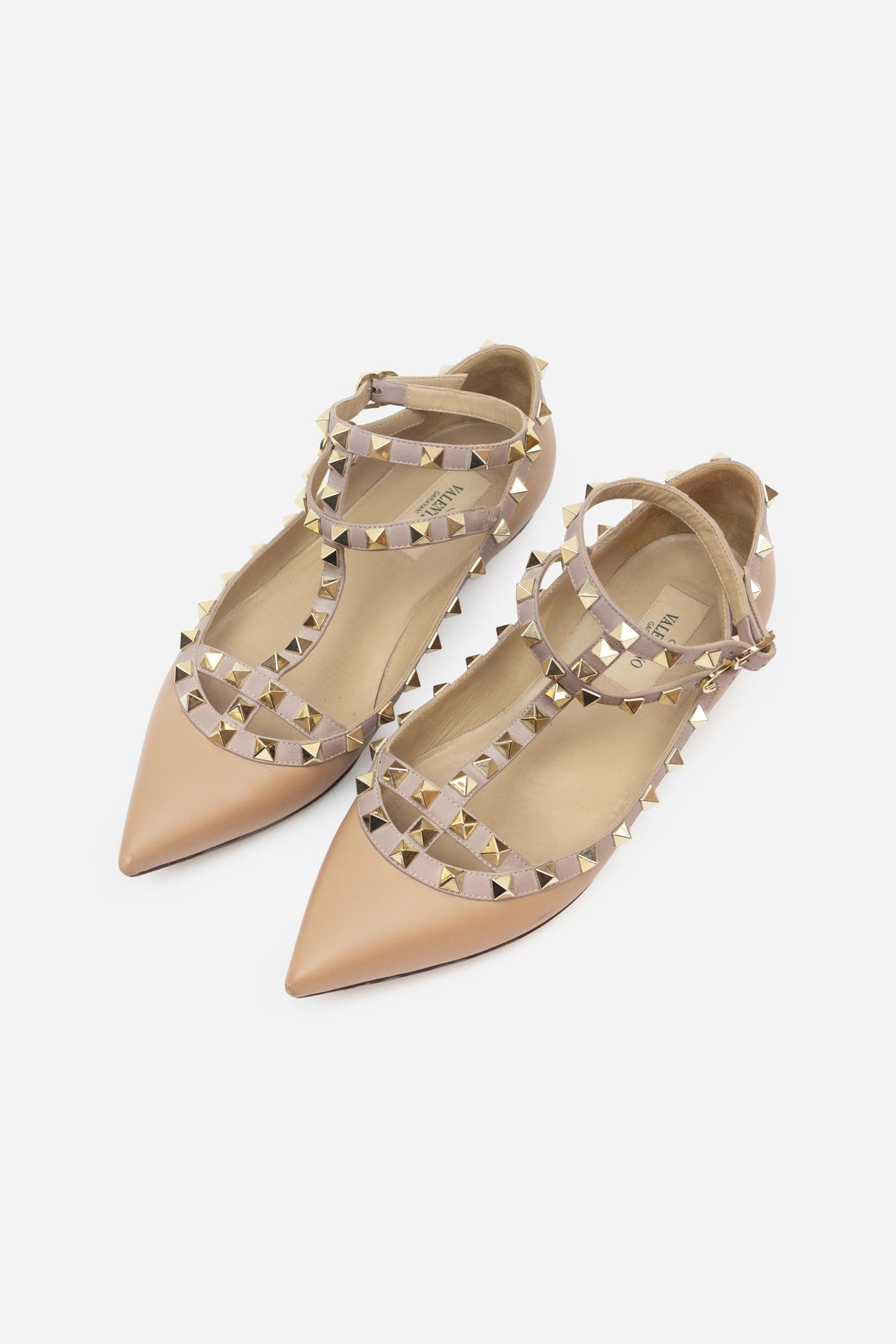 Triple Cage Studded Ballerina Flat