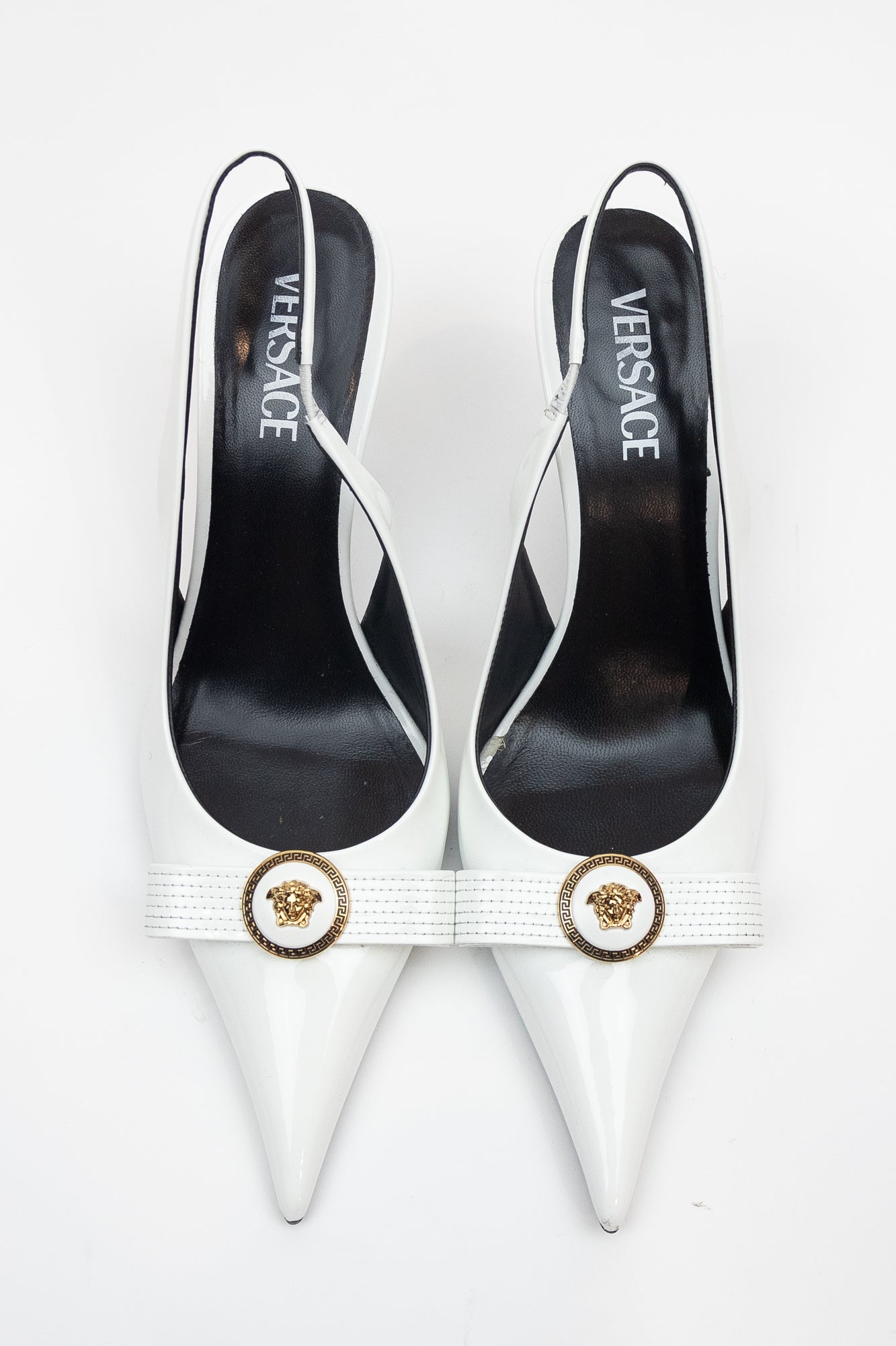 Womens White Patent Pointed Toe Bow Pump