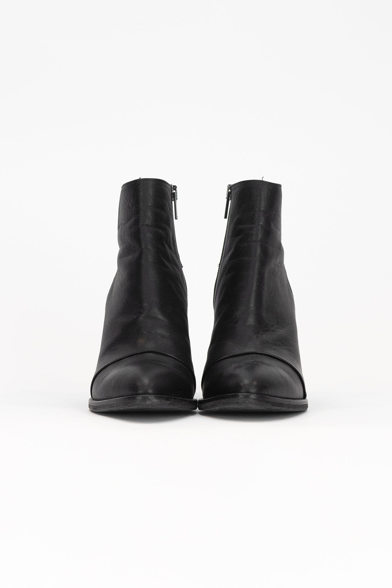 Soft Black Leather Ankle Boots