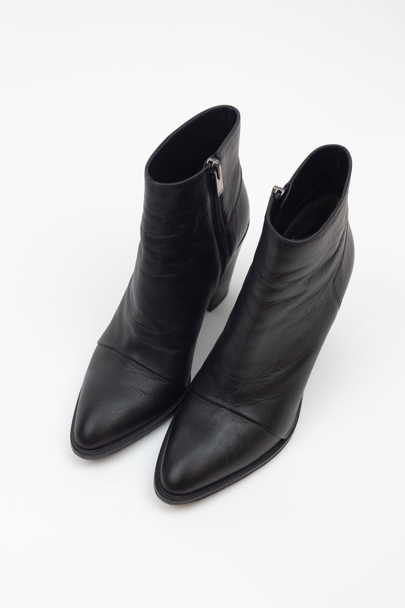 Soft Black Leather Ankle Boots