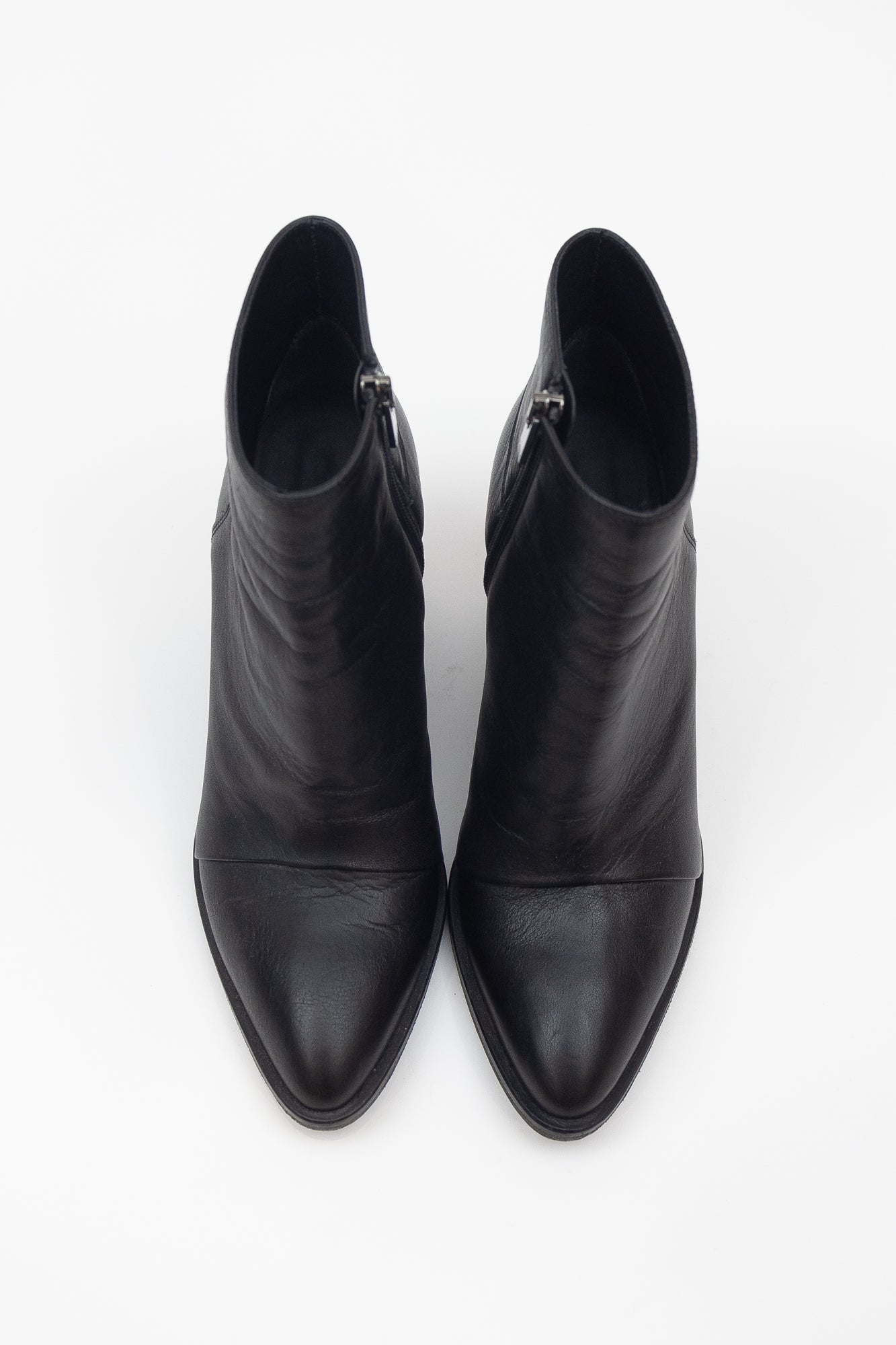 Soft Black Leather Ankle Boots