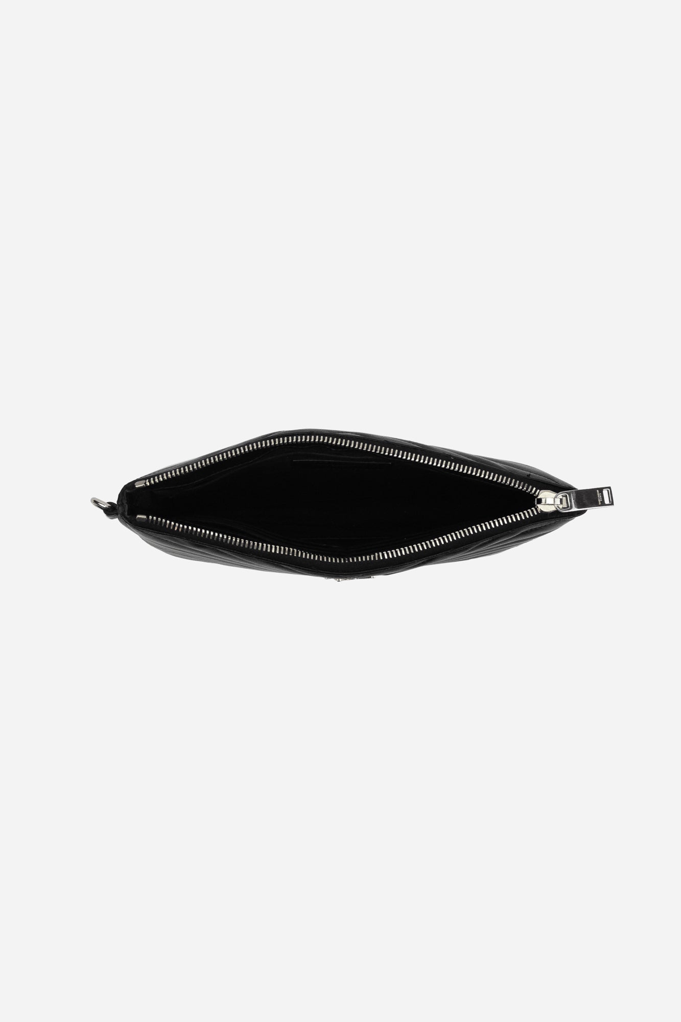 Black Calfskin Chevron Matelasse Wristlet