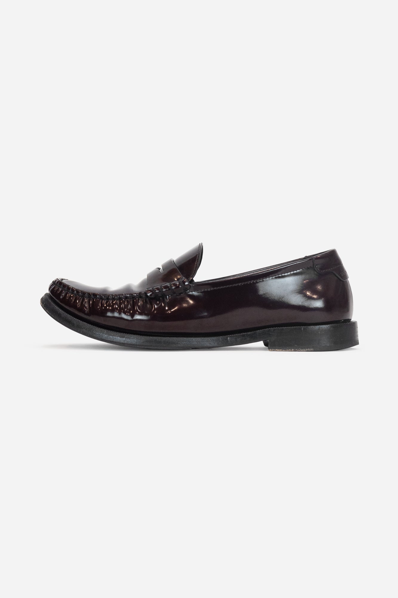 Maroon YSL Loafers with Gold Detail