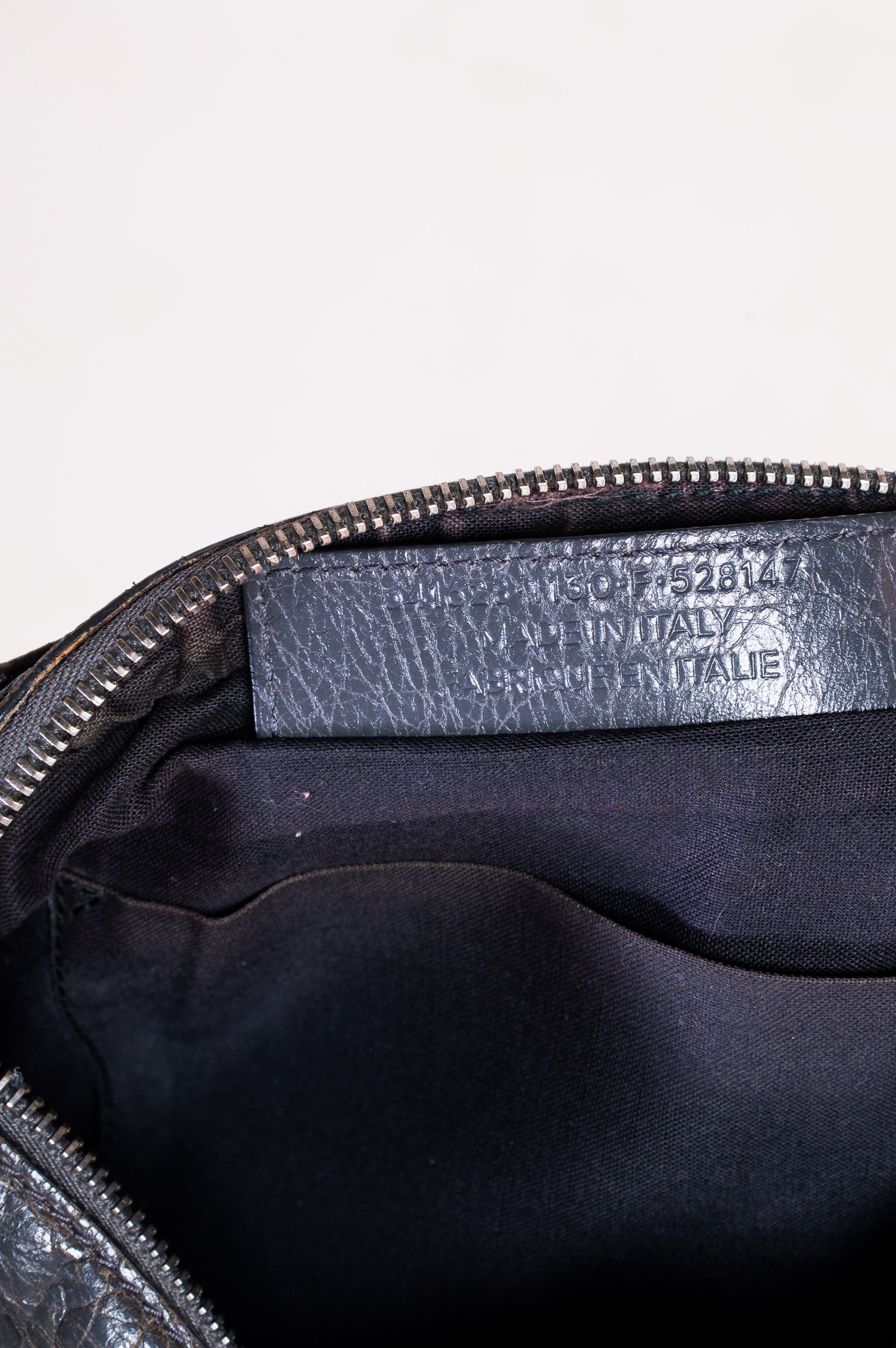 Interior view of Balenciaga Grey Bum Belt Waist Body Bag
