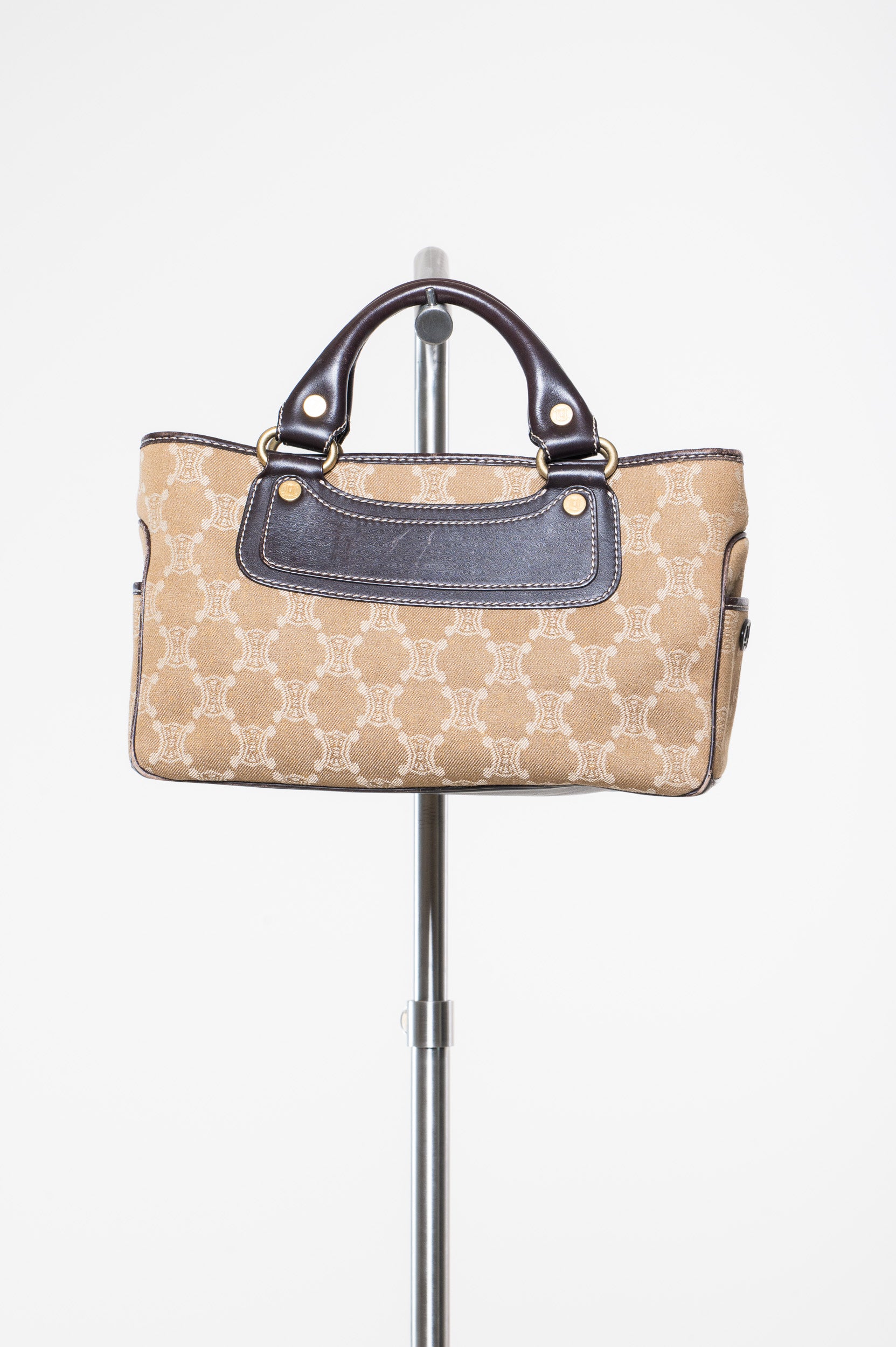 Additional front view of Celine Macadam Fabric Canvas Handbag