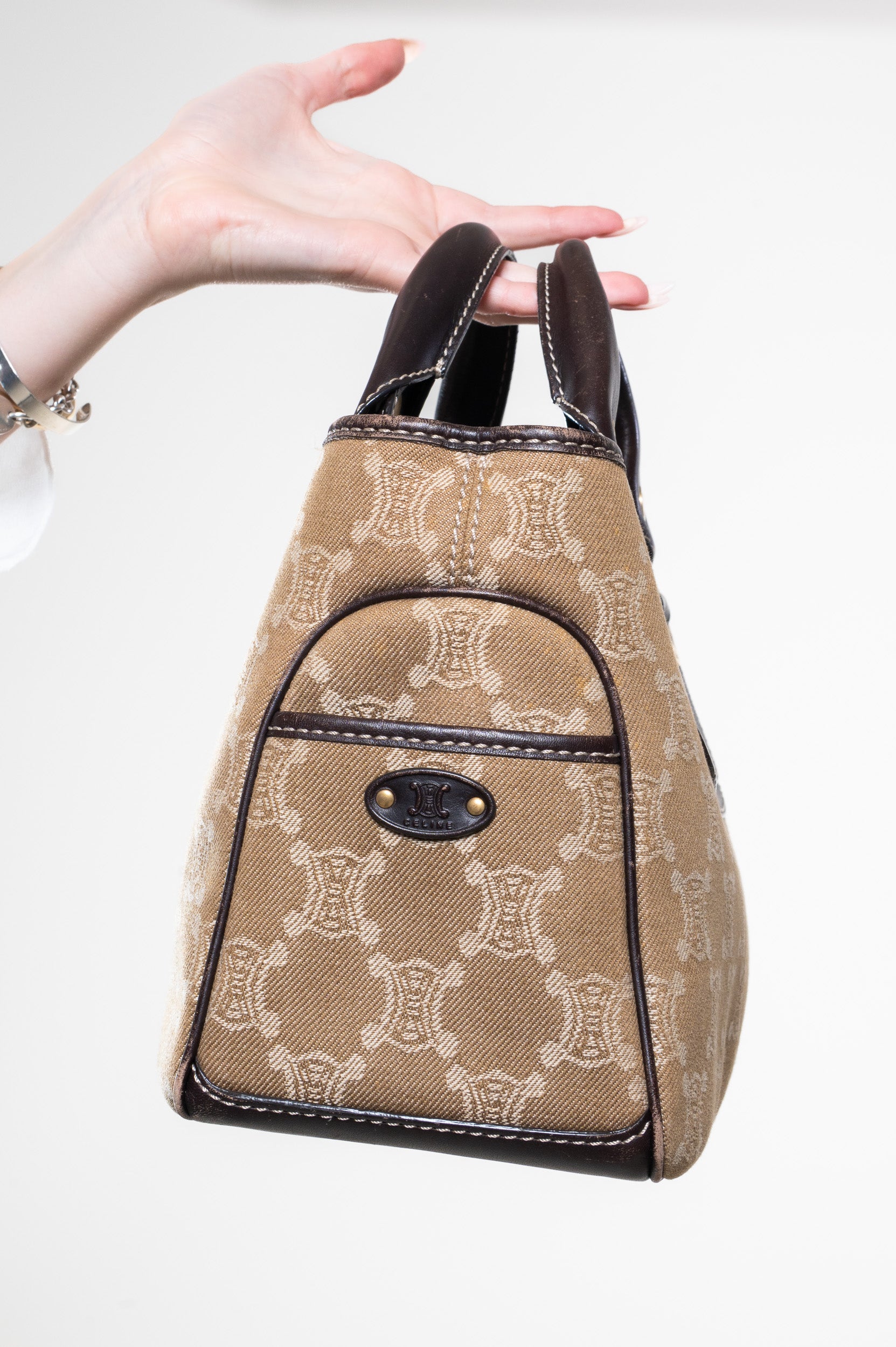 Additional close-up view of Celine Macadam Fabric Canvas Handbag