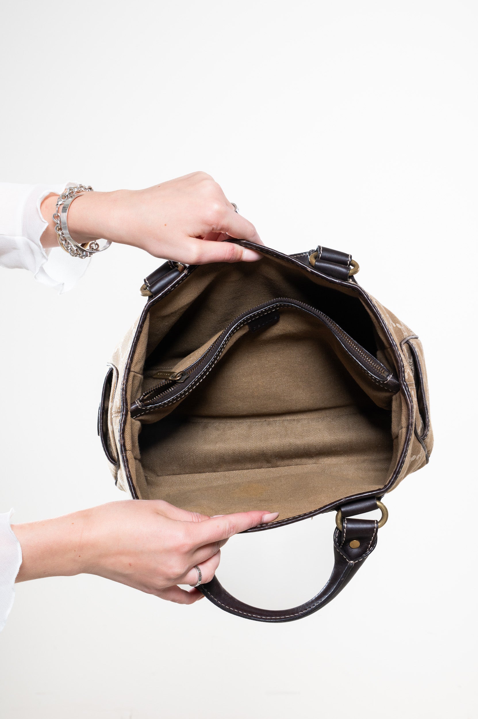 Interior view of Celine Macadam Fabric Canvas Handbag