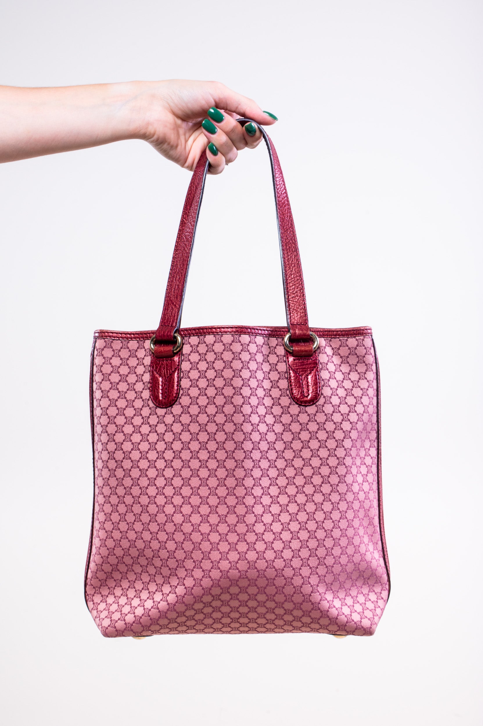 Red Logo Macadam Tote Handbag