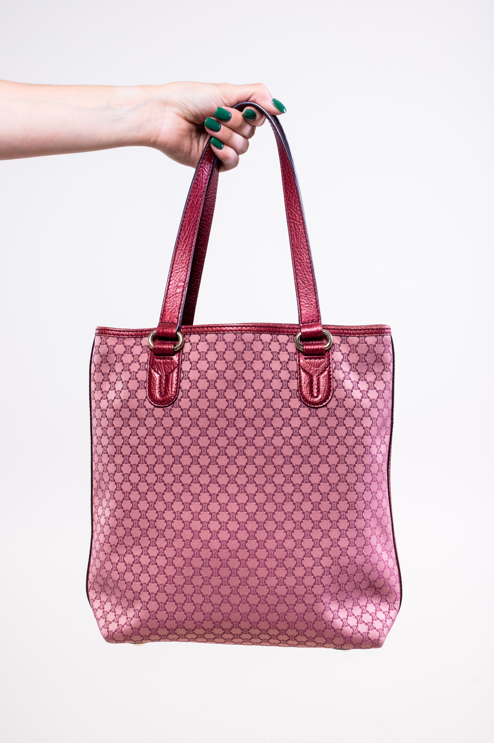 Red Logo Macadam Tote Handbag