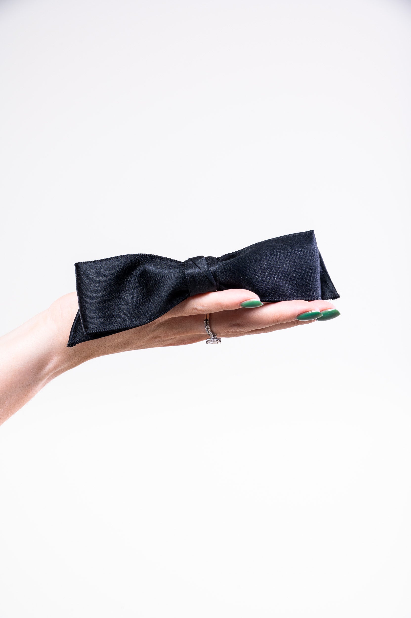 Vintage Black Satin Bow Headband