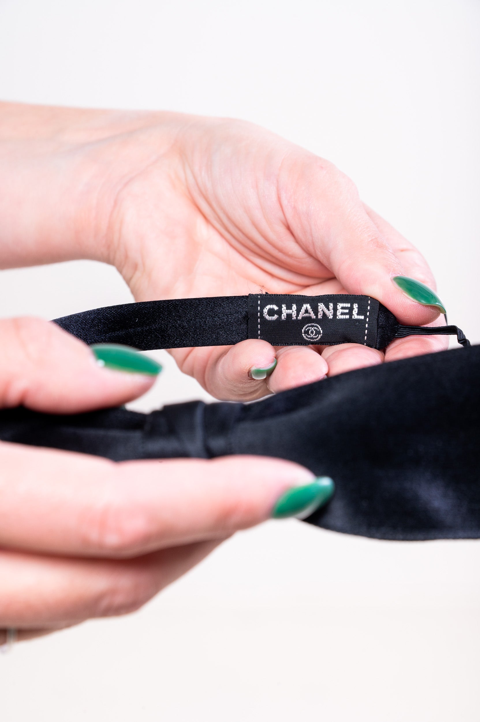 Vintage Black Satin Bow Headband