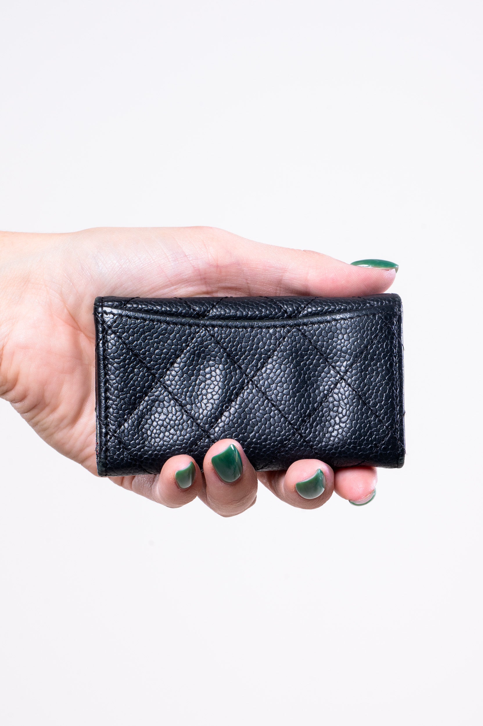 Back view of Chanel Black 6 Key Ring and Card Holder