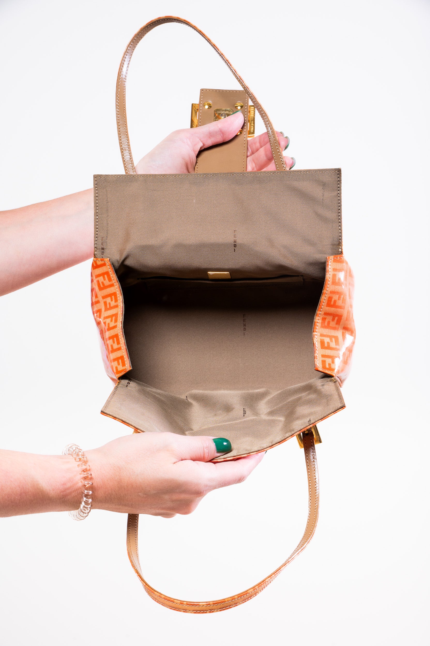 Zucca Mamma Bucket Enamel Shoulder Bag Orange
