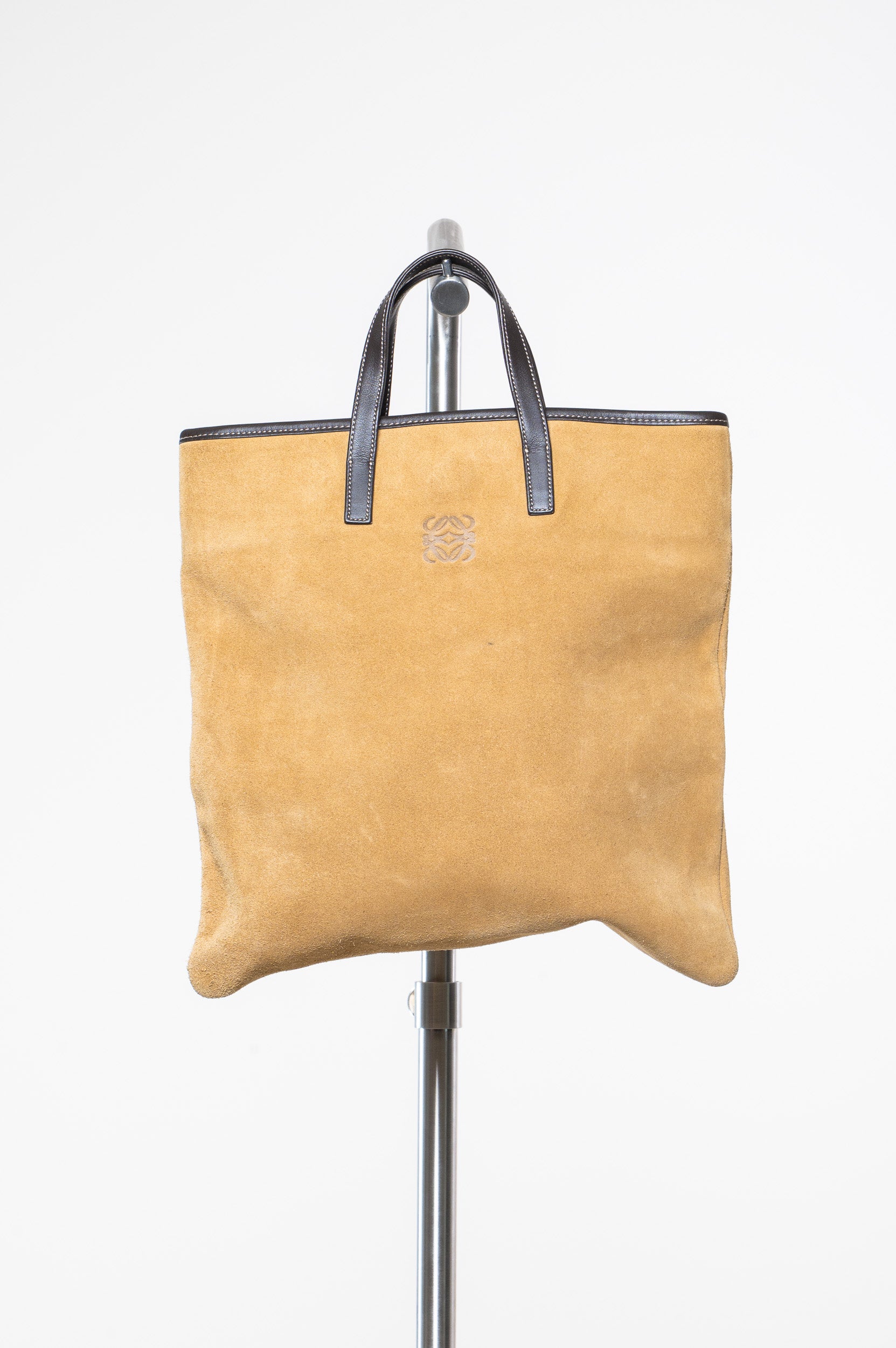 Additional front view of Loewe Suede Brown Tote Handbag