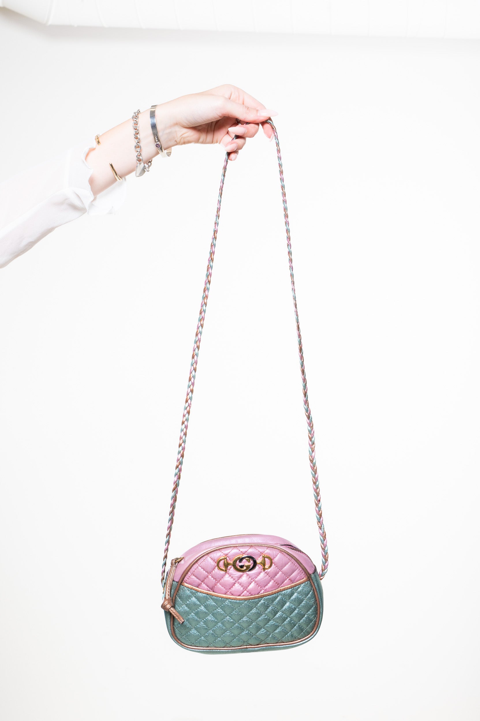 Front view of Gucci Zumi Trapuntata Mini GG Shoulder Bag